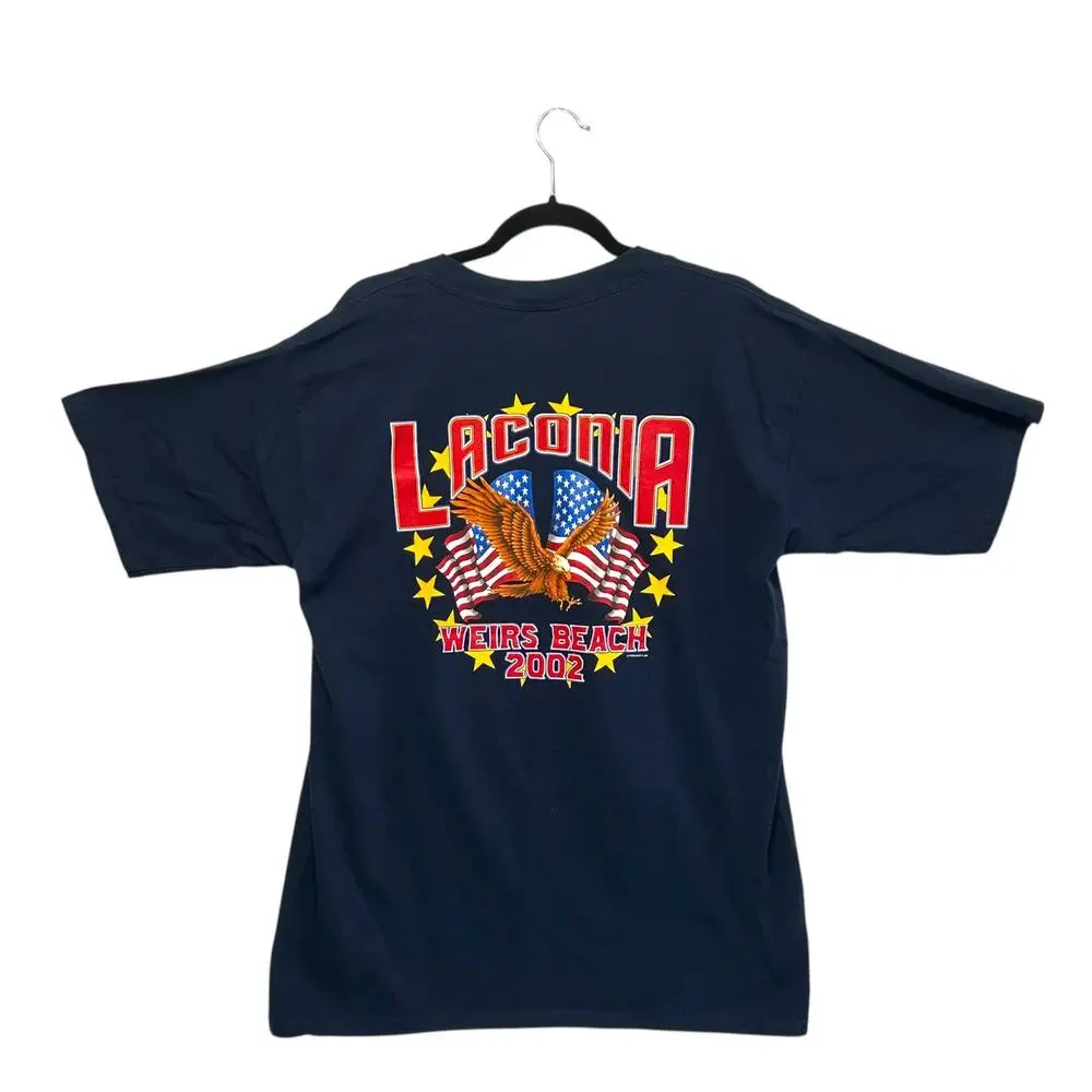 All Sport Laconia 2002 Weirs Beach T-Shirt Vintage Mens Sz XL Navy Y2K Americana - Picture 3 of 7